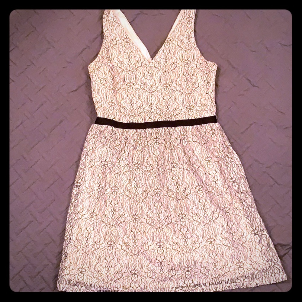 Black and White V neck Dress